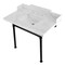 Kingston Brass 36 Carrara Marble Console Sink with Stainless Steel Legs, Marble WhiteMatte Black LMS3622M8SQ0ST - alternate 1